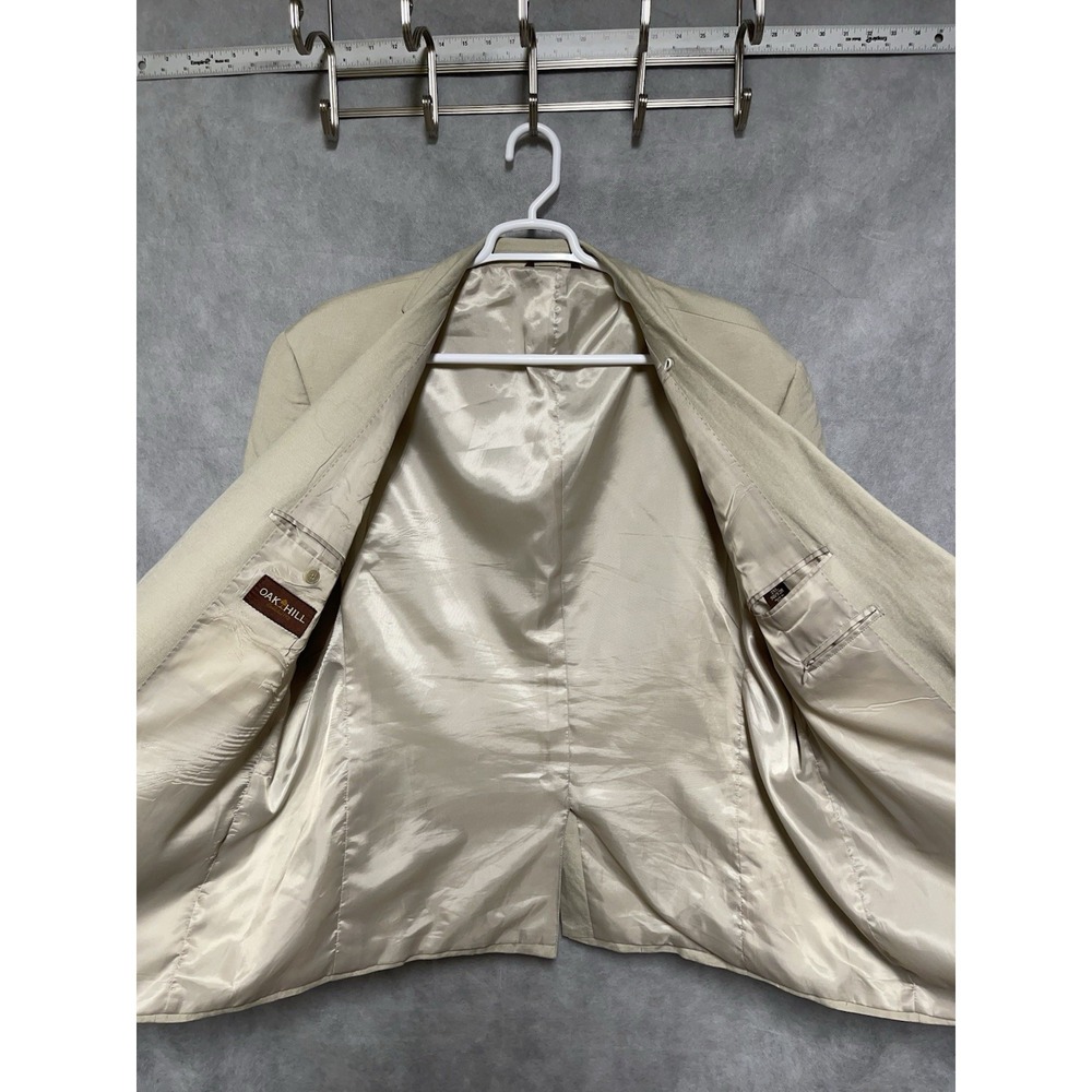 Oak Hill Blazer Men's 2XL Beige Linen Blend 2B Flannel Academia DXL 50-52R Luxe - Picture 11 of 11